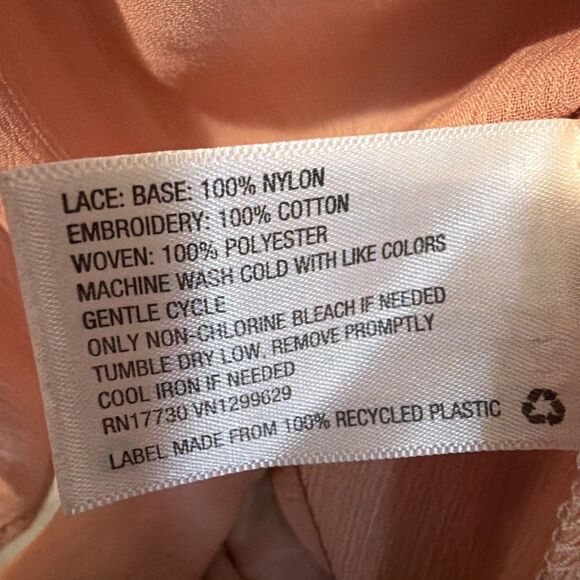 Sheer Embroidered Lace Peplum Top Floral XS Cottagecore Coquette Boho Vintage - Picture 5 of 5